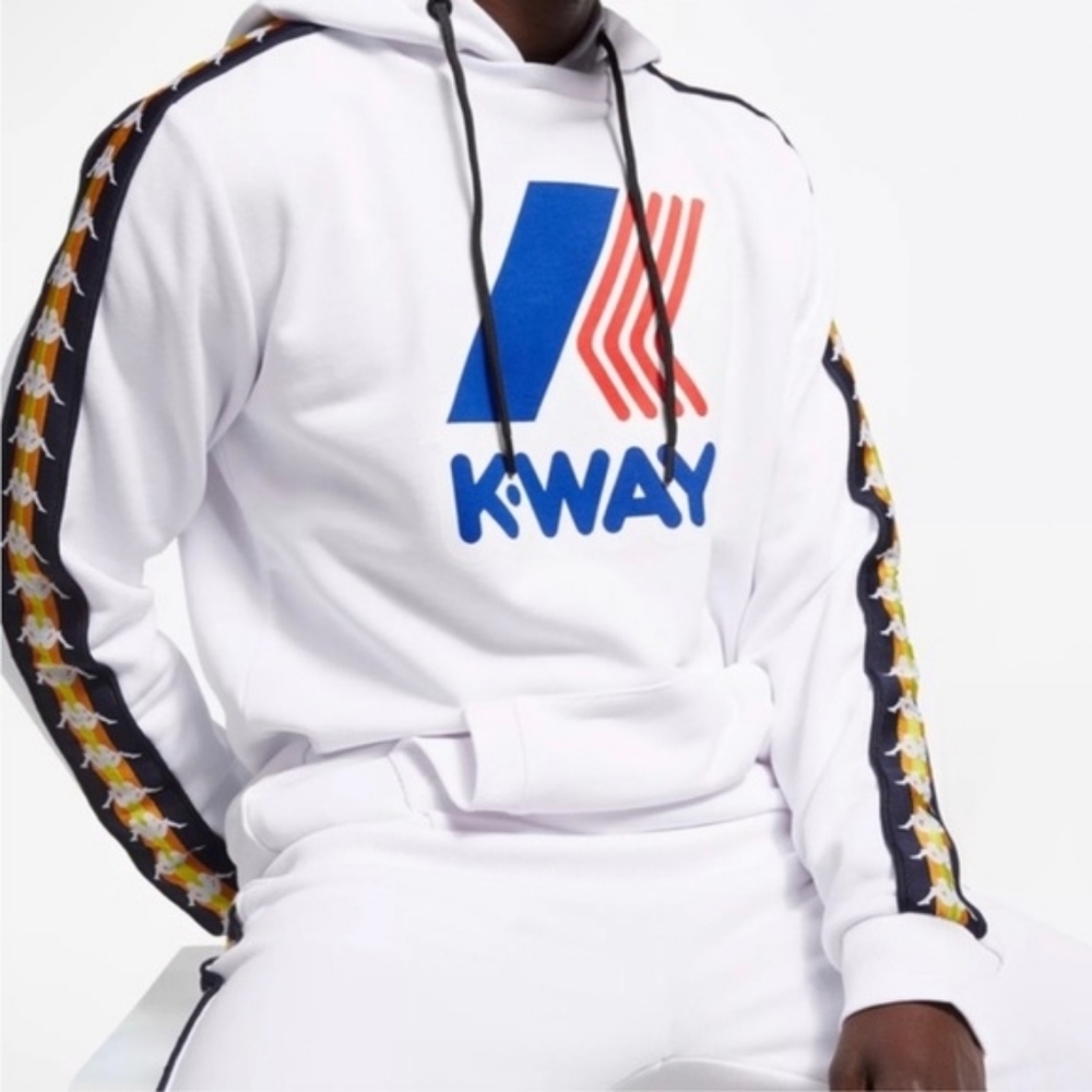 K-Way x Kappa Mens Long Sleeve Big Logo Pullover Hoodie Small